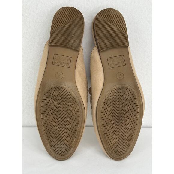 Madden NYC Mule Slip On Flats Tan with Gold Chain Accent 9 - Picture 6 of 8